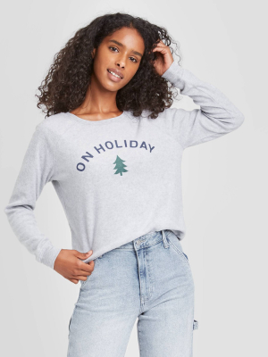 Women's Holiday Tree Crewneck Lounge Sweatshirt - Grayson Threads Gray