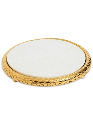 Julia Knight Florentine 11" Marble Cheese Tray In Gold