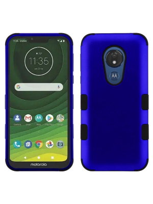 Mybat For Motorola Moto G7 Power/g7 Supra Blue Black Tuff Hard Tpu Hybrid Case Cover