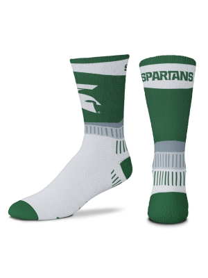 Ncaa Michigan State Spartans Men's Sport Fan Crew Socks - 10-13