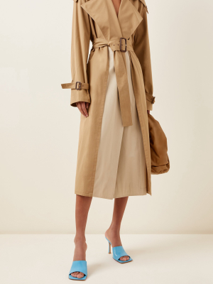 Two-tone Cotton Trench Coat