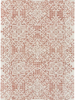 Rhett Geometric Ornamental Diamond Rug - Rust - Available In 2 Sizes