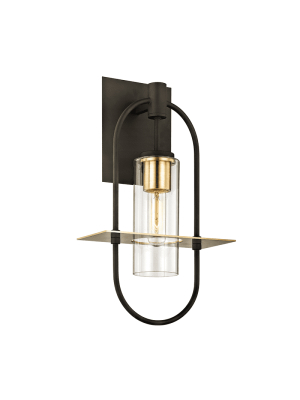 Smyth 1lt Wall Dark Bronze And brushed Brass