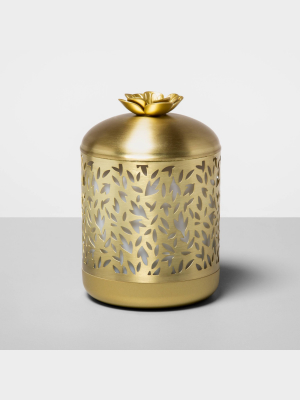 200ml Metal Flower Cutout Color-changing Oil Diffuser Gold - Opalhouse™