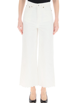 Miu Miu Scallop-edge Flared Jeans