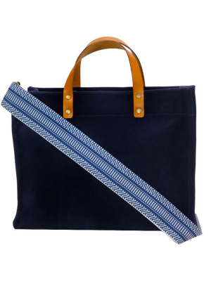 Parker Thatch Medium Mimi Bag In Navy Suede