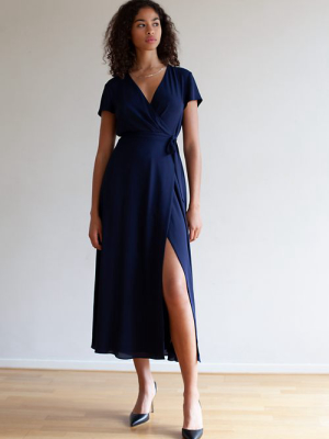 Slit Wrap Dress