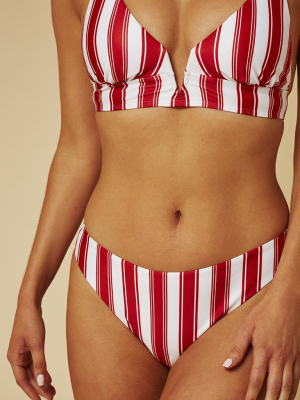 Sydney Red Stripe Bikini Bottoms