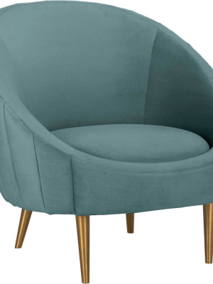 Raymond Channel Tufted Tub Chair Seafoam/gold