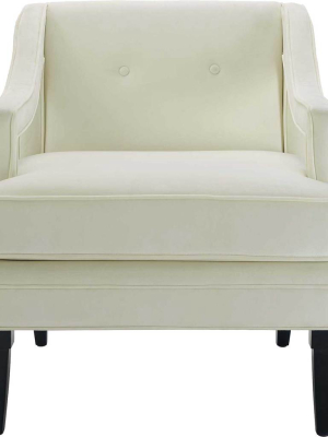 Cassandra Upholstered Velvet Armchair Ivory