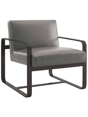 Astute Faux Leather Armchair Gray - Modway