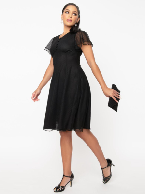 Black Mesh Mariah Swing Dress