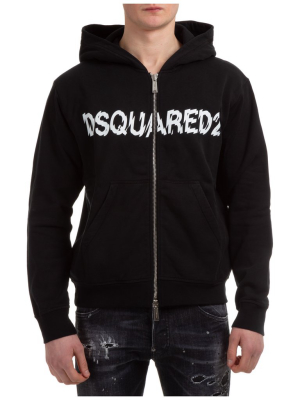 Dsquared2 Logo Print Zip-up Hoodie