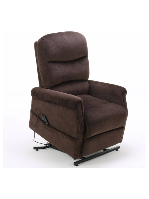 Halea Upholstered Lift Chair - Chocolate - Christopher Knight Home