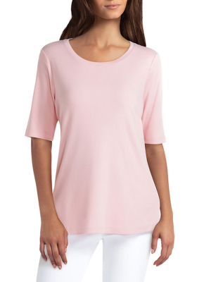 Isaac Mizrahi Scoop Neck Elbow Sleeve Pullover