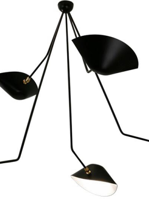 Serge Mouille 5 Angled Arm Spider Ceiling Lamp