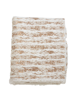 Foil Print Faux Fur Throw Blanket - Saro Lifestyle