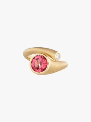 Whirl Pink Tourmaline And Diamond Ring