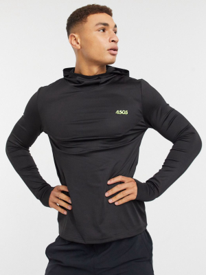 Asos 4505 Muscle Training Hoodie In Black