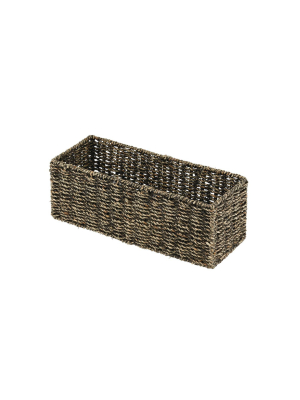 Mdesign Natural Woven Bathroom Storage Organizer Basket