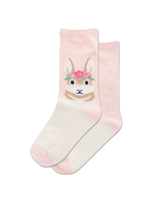 Kid's Flower Crown Bunny Crew Socks