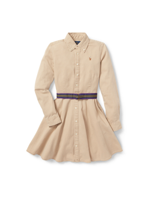 Belted Cotton Chino Shirtdress