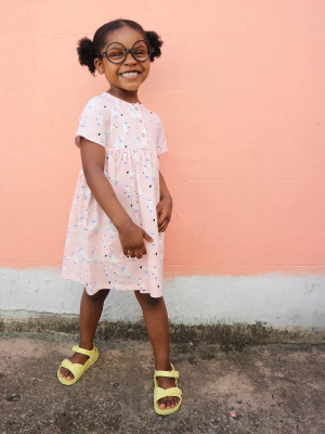 Bonnie Mob Loll Printed Kids Dress With Pockets - Free Bird