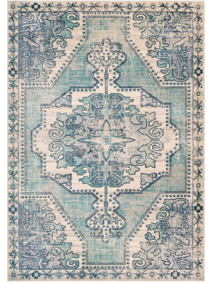 Bohemian Rug In Teal & Navy