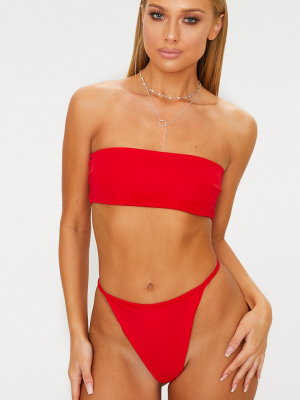 Red Mix & Match Bandeau Bikini Top