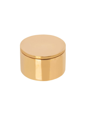 Round Architectural Brass Box - Small