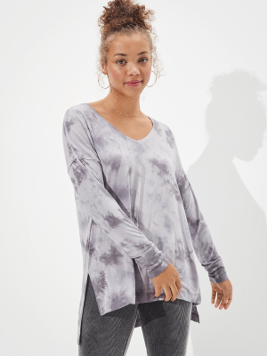 Ae Soft & Sexy Long Sleeve V-neck Tunic T-shirt