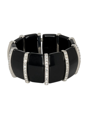 Black & Crystal Stretch Bracelet