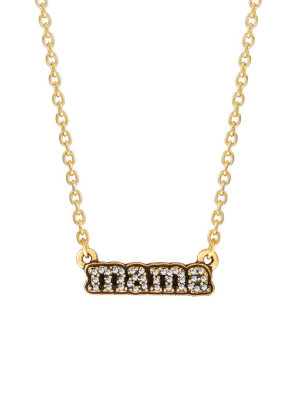 Crystal Pave Mama Necklace