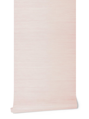Grasscloth Wallpaper In Pale Rose