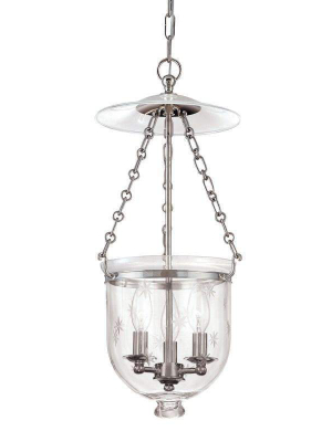 Hampton 3 Light Pendant Polished Nickel