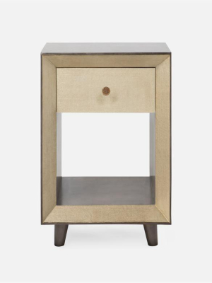 Blaine Single Nightstand Champagne Faux Canvas