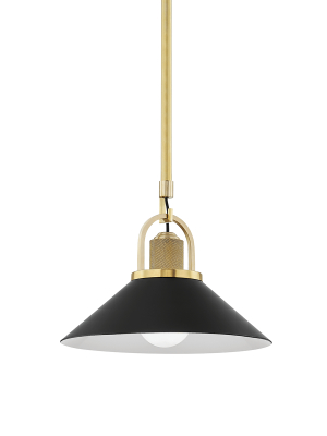 Hudson Valley Lighting Syosset Pendant - Aged Brass & Black