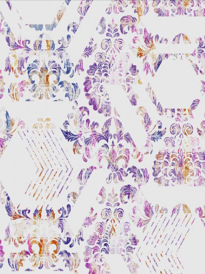 Geo Damask Wallpaper In Lilac From The Exclusives Collection By Graham & Brown