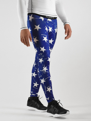 Navy Stars Tights For Men