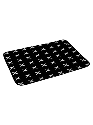 Kelly Haines X Pattern Bath Rugs And Mats Black 24" X 36" - Deny Designs