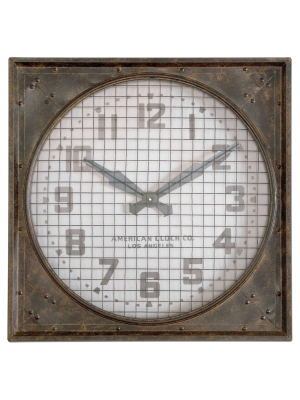 Warehouse Grill Wall Clock Rusty Iron - Uttermost