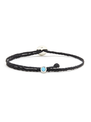 Turquoise Bezel Signature Bracelet In Black