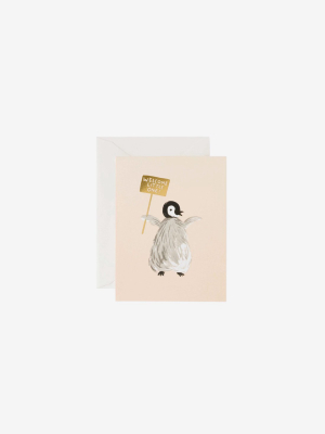 New Baby Card - Welcome Penguin