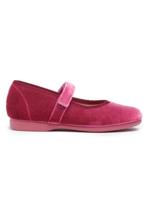 Classic Velvet Mary Janes In Pink