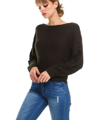 Lace Up Sleeves Sweater Top