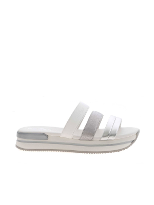 Hogan Metallic Multi-strap Sandals