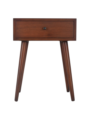 Mid Century One Drawer Wood Side Table - Décor Therapy