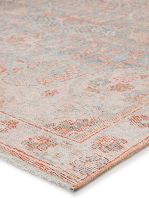 Fay Medallion Orange & Light Blue Rug