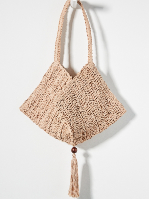 Raffia Tasseled Tote Bag