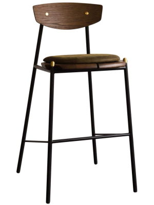 Kink Bar Stool, Smoked Oak